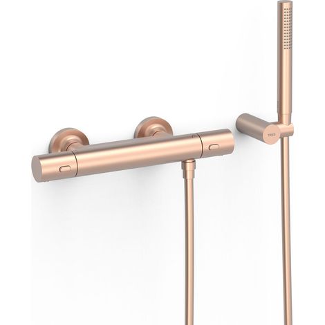 Robinet thermostatique mural Over-wall pour doucheDouchette Or Rose Mat 24K - TRES 19016429OPM (1/2)