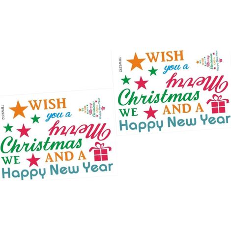 2pièces Décalcomanies Murales De Noël Autocollants Décoratifs Pour Porte Et Réfrigérateur Décoration Festive Pour Maison Salle De Séjour Cuisine Et Bureau Ambiance Joyeuse (1/5)