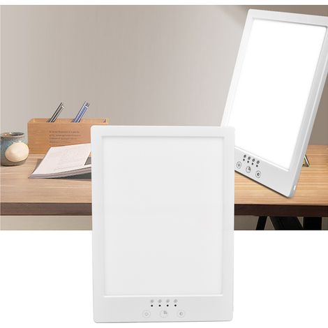 Lampe de luminothérapie LED Happy Light avec minuterie tactile et intensité variable, lampe de bureau à panneau plat pour réguler l'humeur (1/5)