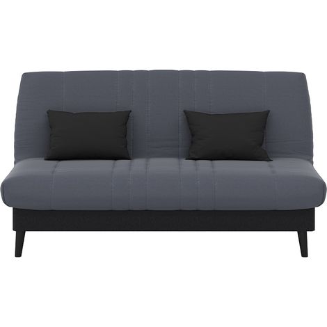 Banquette convertible Elios clic clac, couchage 130 x 190 avec rangement intégré + 2 coussins OFFERTS, Pearl Gris (1/3)