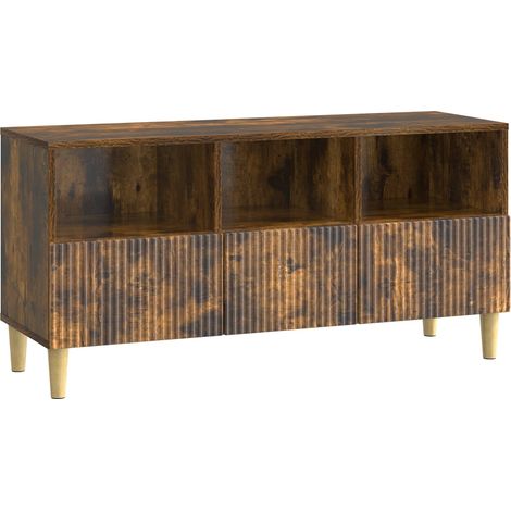 Mobile TV Rovere Fumo 102 x 34,5 x 50 cm Legno ingegnerizzato vidaXL