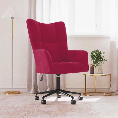 vidaXL Sedia Relax Rosso Vino in Velluto