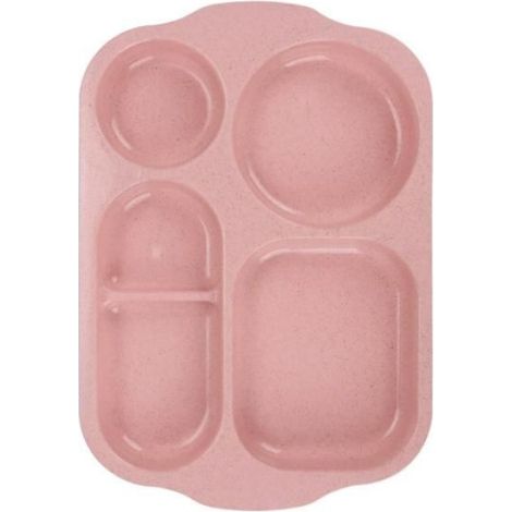 Lot de 6 services de table en paille de blé, assiette légère, bol, tasse, cuillère, fourchette, baguettes, pour enfants (1/4)