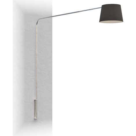 Piantana Contemporanea Corner Metallo Cromo Diffusore Nero 1 Luce E27
