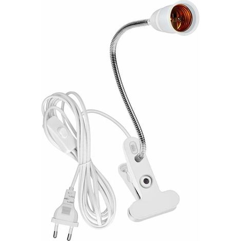 royaluxe - Lampe de table LED à pince - Culot E27 - Col de cygne - Support flexible à 360 ° - Pour lit, bureau, lecture nocturne（30cm）——, (1/5)