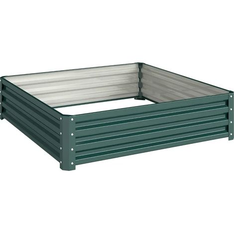 Orto rialzato in acciaio galvanizzato verde scuro 120 x 120 x 30 cm HOMVRA (1/5)