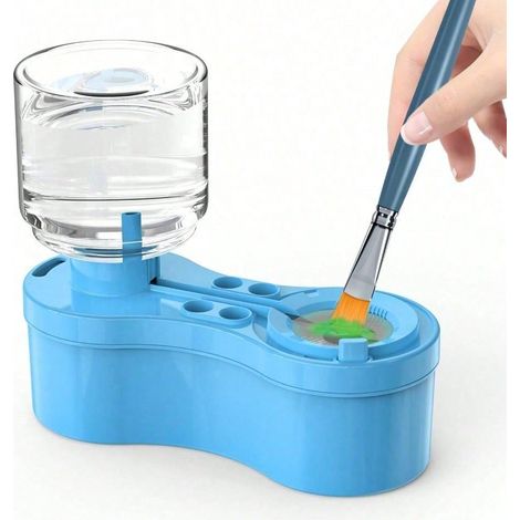 Rince-pinceaux aquarelle avec système d'évacuation, gobelet de rinçage, distributeur d'eau pour peinture, nettoyant pour pinceaux à peinture à l'huile pour acrylique et peinture à base d'eau (1/4)