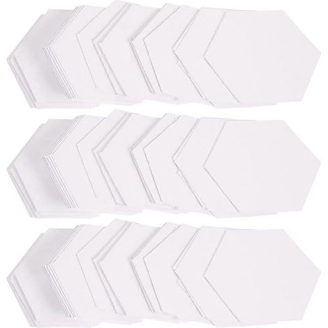 300 moules en papier pour patchwork, gabarits de découpe et de quilting-7X6.2cm-White