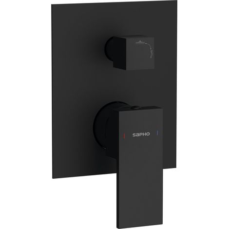 Sapho Cubemix - Mitigeur encastré 2 sorties, avec corps d’encastrement, noir mat CM042B