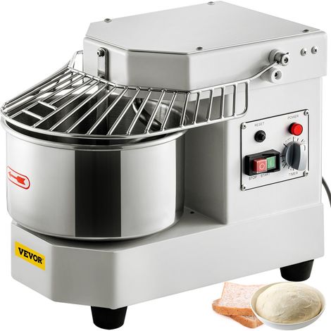 Robot Pâtissier Commercial 8 L, Batteur Mélangeur 550 W Double Rotation, Mixeur à Pâte avec Bol en Inox Alimentaire, Bouclier de Sécurité et Minuterie, pour Restaurant, Boulangerie, Pâtisserie (1/5)