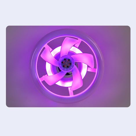 Ortviai Ventilateur-lampe plafond avec télécommande, tête E27, variateur RGB 3 couleurs et lumière dimmable (1/4)