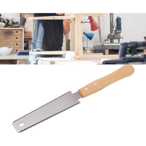 Petite scie à double tranchant avec manche en bois pour le sciage de panneaux muraux et scie forestière à dents fines pour la coupe à plat. (1/5)