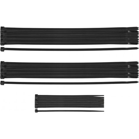 Bridas de cable negras de alta resistencia, juego de 75 unidades. (1/5)