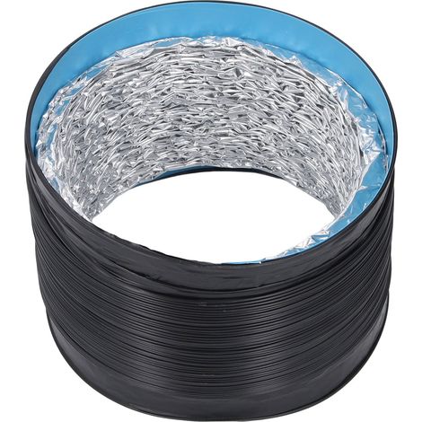 Conduit d'évacuation de sécheuse de 7 pouces, tuyau en PVC épais recouvert de feuille d'aluminium, conduit d'air flexible et isolé de 6,56 pieds pour cuisines et serres