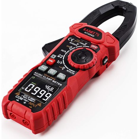 Pinza amperimétrica de 1000 A CA/CC, pinza amperimétrica profesional de verdadero valor eficaz, VFD, modo LOZ, mide la corriente de entrada - HT208D