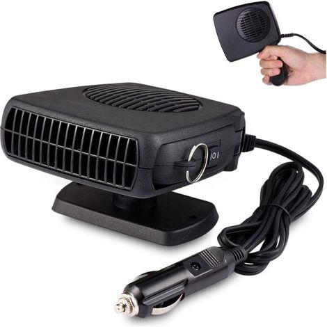 Chauffage Voiture - 12 V - 150 W - Dégivrage Pare-Brise - Ventilateur Portable 2 en 1 - Rotation 360° - Pour Voiture Camion - 1 Pièce