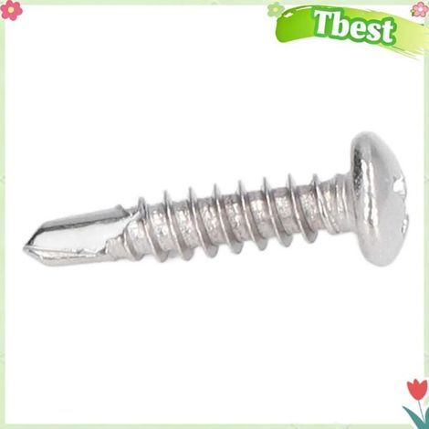 Tbest Vis autoperceuse 100pcs Vis Autoforeuse En Acier Inoxydable Tête Ronde Efficace Pour équipement D outillage vis (1/5)