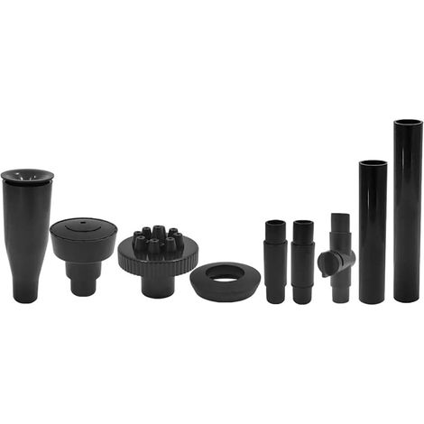 Kit Complet de 9 Buses pour Pompe de Fontaine – Réglage précis des Jets d'eau – Accessoires Polyvalents pour Bassin de Jardin, étang et Aquarium – Compatible Pompe Submersible – Couleur : Noir