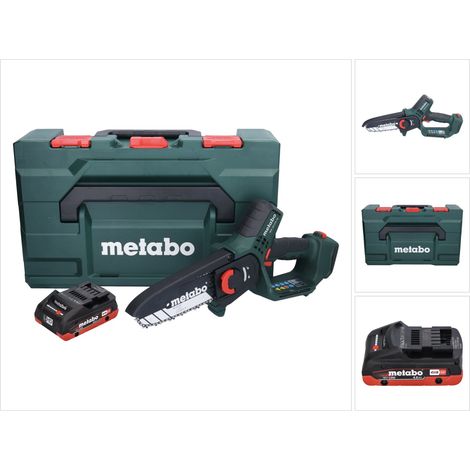 Metabo MS 18 LTX 15 podadora sin cable 18 V 15 cm 5 m/s + 1x batería recargable 4,0 Ah + metaBOX - sin cargador