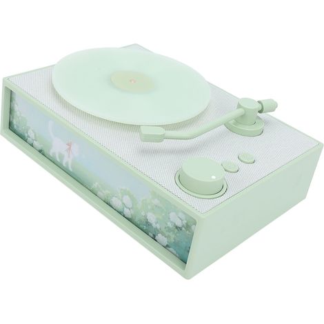 Platine vinyle vintage avec diffuseur d'arômes, Bluetooth, portable et sans fil (verte) (1/5)