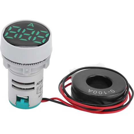Compteur numérique AC 220V, ampèremètre rond à cristal, indicateur de signal vert, panneau AD16‑22DSA (1/5)