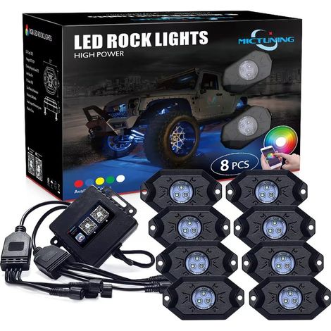 KIT ROCK LIGHT LED RGB - Performance Xenled - 8 Pods - Multicolores - 9 à 32 Vdc - 72W