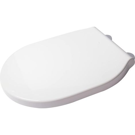 Croydex D-Shaped Soft Close Toilet Seat, White with Flexi-Fix and Quick Release