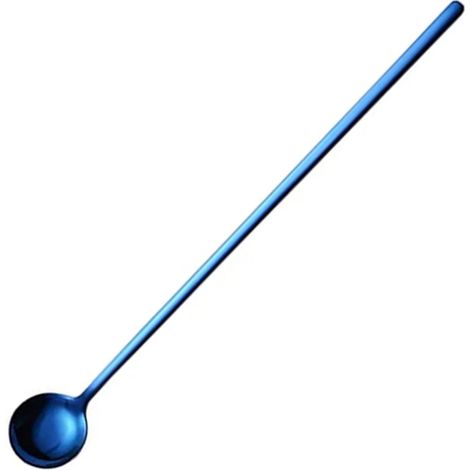 Juego de cucharas para Latte Macchiato, 6 piezas, 24 cm de largo – cucharas para cócteles y postres, acero inoxidable pulido, aptas para lavavajillas.