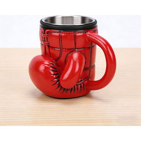 Tasse Gants De Boxe - Acier Inoxydable Et Résine - Design 3D Réaliste - Pour Café Thé - 12 x 10 cm - 1 Pièce (1/5)