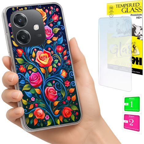 Funda para Oppo A40 / A40m / A60 5G con foto, cubierta trasera con diseño de flores y cristal. (1/5)
