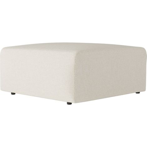 Pouf ROMANE en tissu Easy Clean antitache - Beige (1/5)