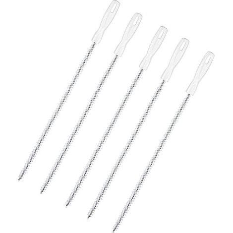 Kit de débouchage d'évier 5 pièces - Blanc - Matériau PP + Nylon - Brosse déboucheuse à cheveux - Brosse de nettoyage - 451 cm (1/5)