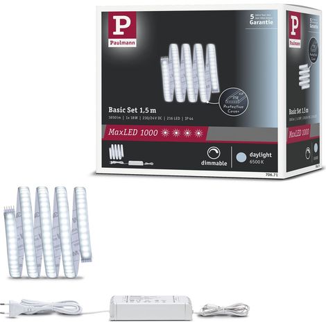 Paulmann MaxLED 1000 70671 Kit base striscia LED con spina 24 V 1.5 m Bianco luce del giorno 1 pz. (1/4)