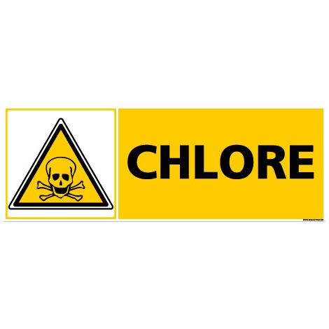 Panneau CHLORE (C0329) - Plastique PVC 1,5 mm - 350 x 125 mm
