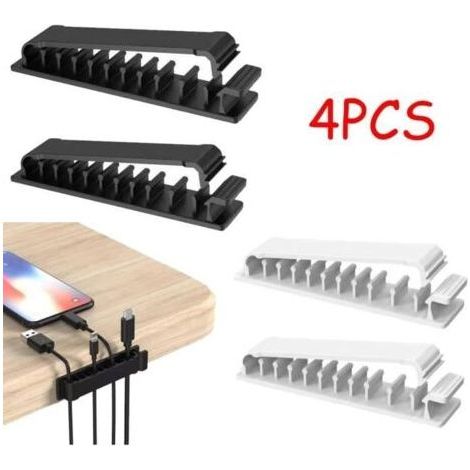 FENOPLASTICA(Noir, Blanc)Organisateurs de Câble - Non spécifié - Clips Auto-adhésifs - PVC - Noir/Blanc - 4 pièces (1/4)