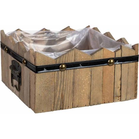 Cesto cuadrado de madera azul 24x24x11/12.5h cm (1/5)