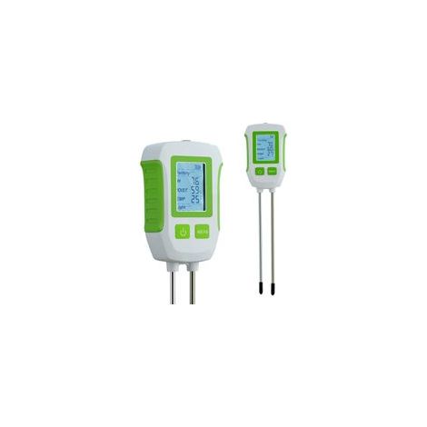 Testeur de Sol 5 en 1 Appareil Multifonction pour Jardiniers et Agriculture, Mesure le pH, l’Humidité la Température, la Lumière, Fertilité du Sol avec Double Sonde et Écran LCD Soil PH Tester (1/4)