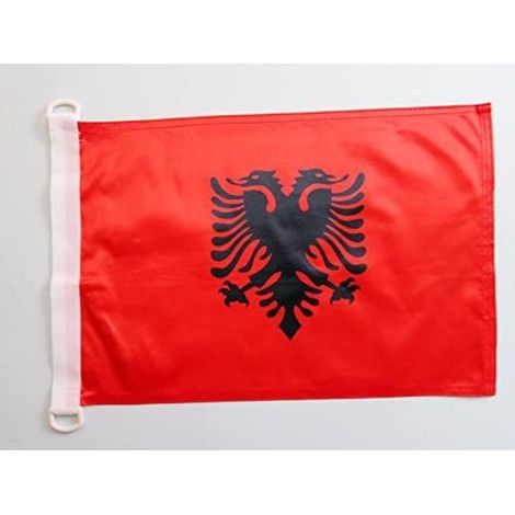 AZ FLAG Bandiera NAVALE Albania 45x30cm - Bandiera MARITIMA ALBANESE 30 x 45 cm Speciale nautismo