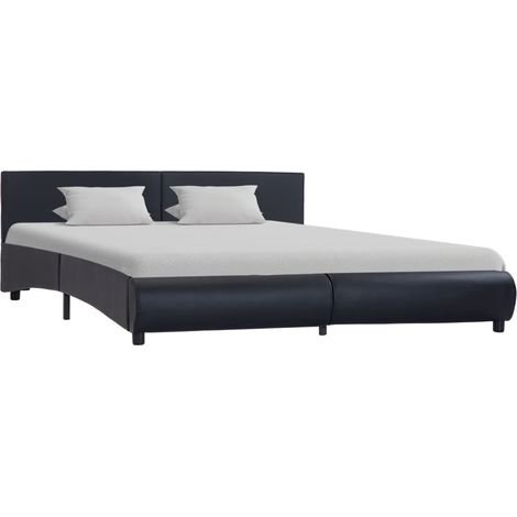 Lit double，Lit adulte，Cadre de lit avec LED sans matelas noir 180x200 cm CFW2451058 (1/5)