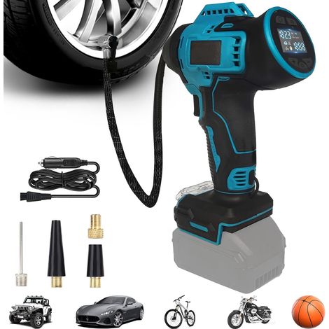 Compresseur sans fil pour batterie Makita 18 V, pompe à air 11 bar, 160 psi, portable, compresseur d'air avec câble d'alimentation de voiture 12 V 5m pour voiture (1/5)