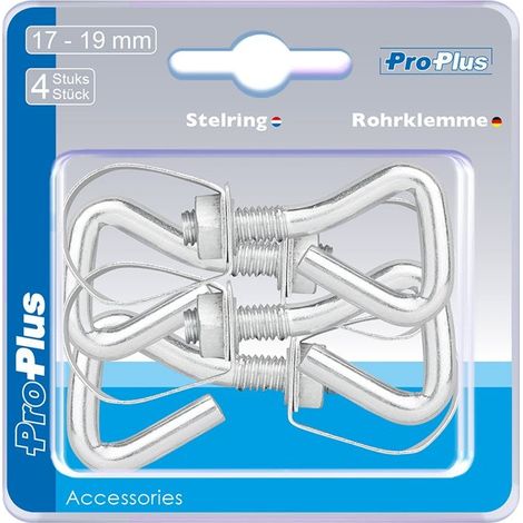 Collier de serrage pour tube 17-19 mm, 4 pièces sous blister