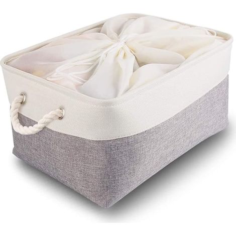 Organisateur de jouets, 60L, en tissu blanc, pliable, pour la chambre d'enfant et le quotidien.-AquaForge (1/5)