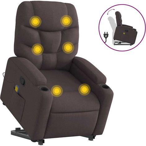 Maison Exclusive - Massagesessel mit Aufstehhilfe Dunkelbraun Sto