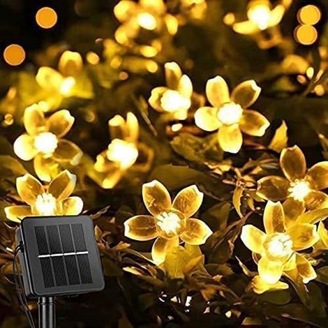 30 LED Solaire Fée Étanche, Blanc Chaud, 6,5 m, Jardin Patio Noël Décoration Extérieure (1/5)