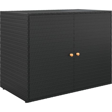 GBLY Gartenschrank Schwarz 100x55,5x80 cm Poly Rattan (1/5)