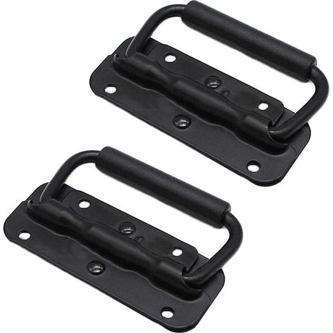 2pcs acier inoxydable boîte à main poignée ascenseur boîte à outils ressort pliant poignée, poignée de traction 100mm (1/5)