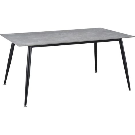Table 180 x 90 cm en céramique gris béton pieds métal - RYDER 2 (1/5)