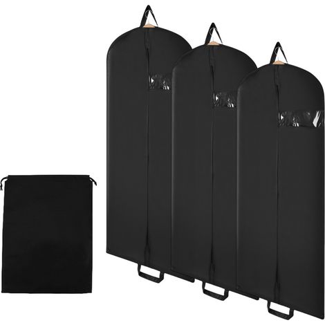 Randaco Kleidersack 3er 128x60cm Schutzhülle Kleiderhülle mit einem Griff schwarz Schuhsack (1/5)