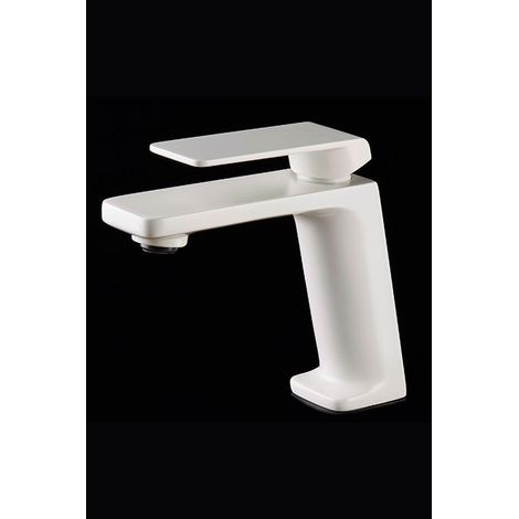IMEX Robinet monocommande en laiton blanc mat avec cartouche ceramique Ø25 mm et flexibles 3-8 pour lavabo Modele FIYI Imex-BDF016-1BL (1/2)