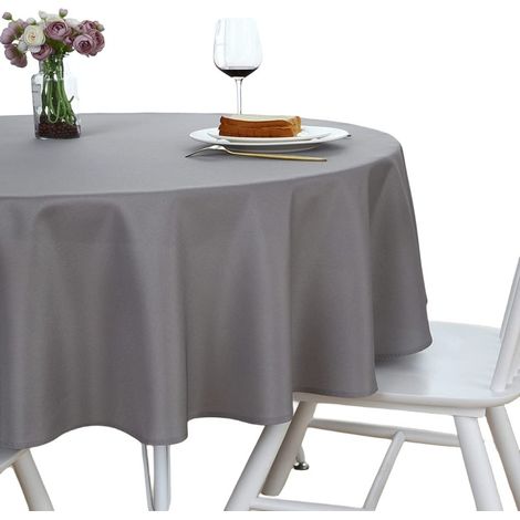 Nappe ronde unie pour table de mariage, table à manger, cuisine, hôtel (1/5)